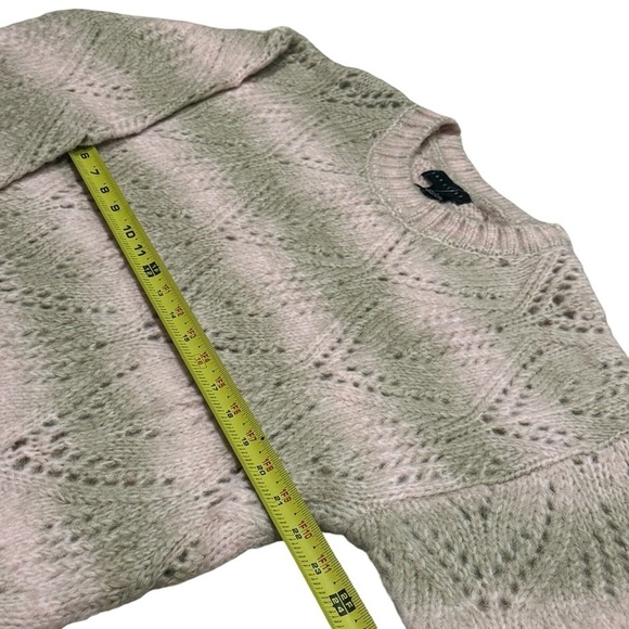 NEW Sanctuary Pointelle Sweater in Pink Moonlight Multi Crewneck Knot Size L - Picture 9 of 10